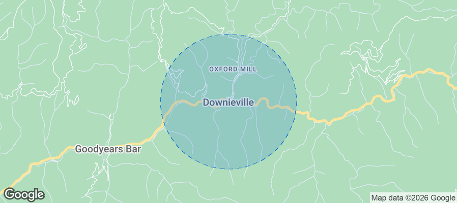 Downieville Airbnb map